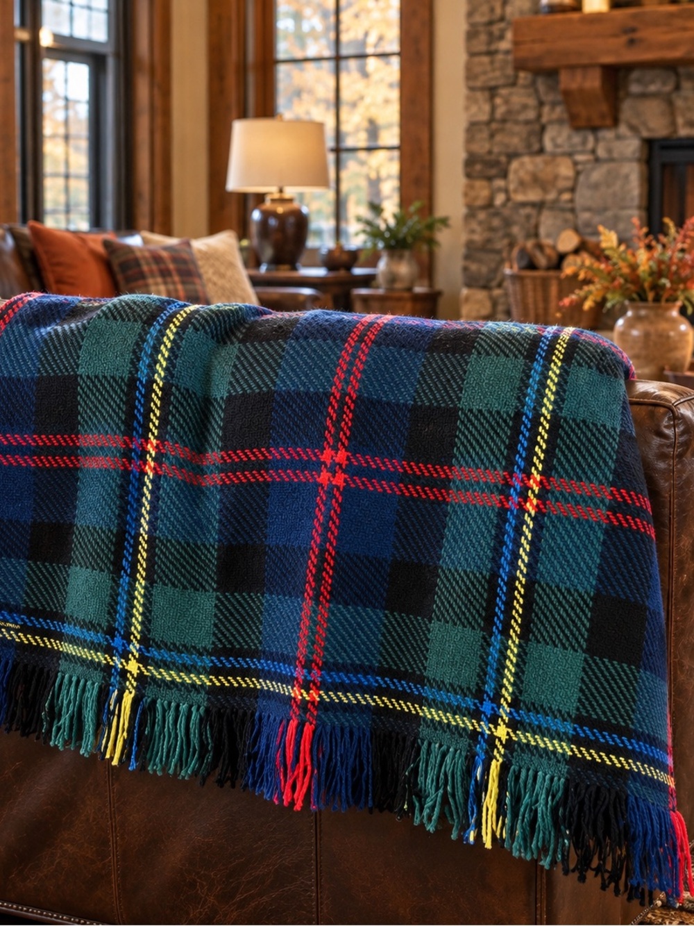 Vintage Mid-Century Cape Breton Breacan Malcolm Tartan Hand-Woven Wool Throw